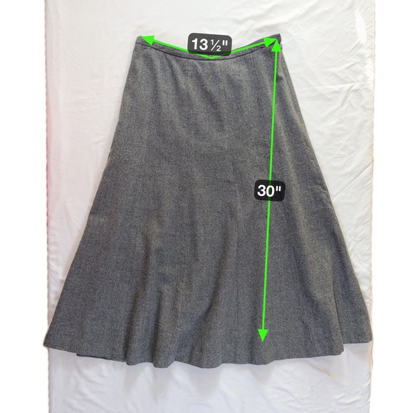 Vintage Talbots Wool A Line Midi Skirt 6 Stretch Full Academia Modest Timeless - Picture 4 of 7